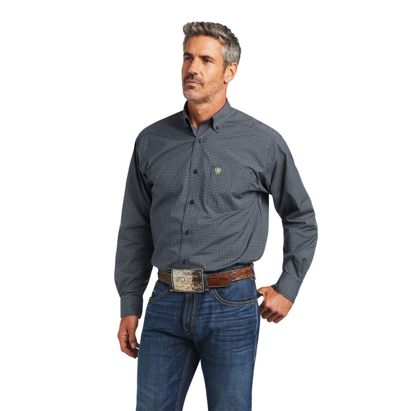 Camisas Ariat Pro Series Brian Classic Fit Azul Marino Hombre - Chile 879-IVGNEK